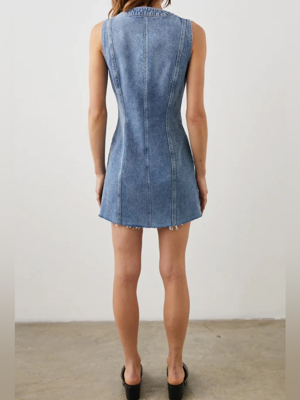 Revolve Rails Sleeveless Denim Button-Up Strand Mini Dress Cascade Color M - Picture 5 of 15